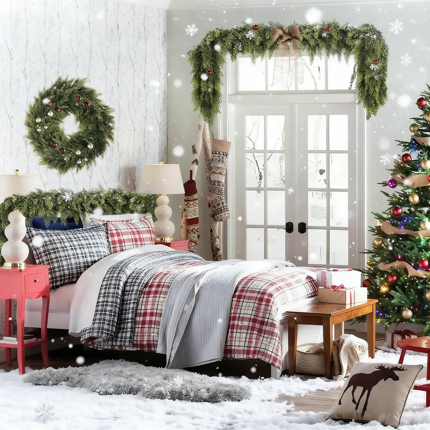 🎄 6FT Artificial Cedar Garland – Lifelike Greenery for Indoor & Outdoor Xmas Decor(fb)